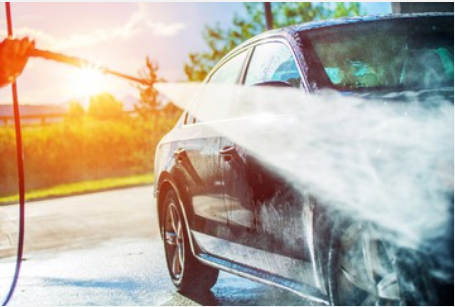 pressure washing car exterior